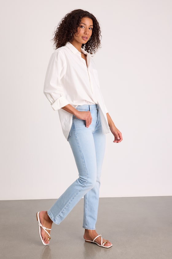 Wedgie Slim Light Wash High-Rise Jeans 1