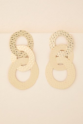 Jila Gold Hammered Linked Statement Earrings 4