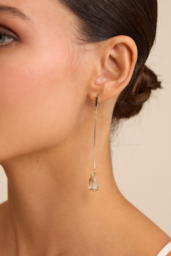 Melodia Gold Chain Rhinestone Drop Earrings 1