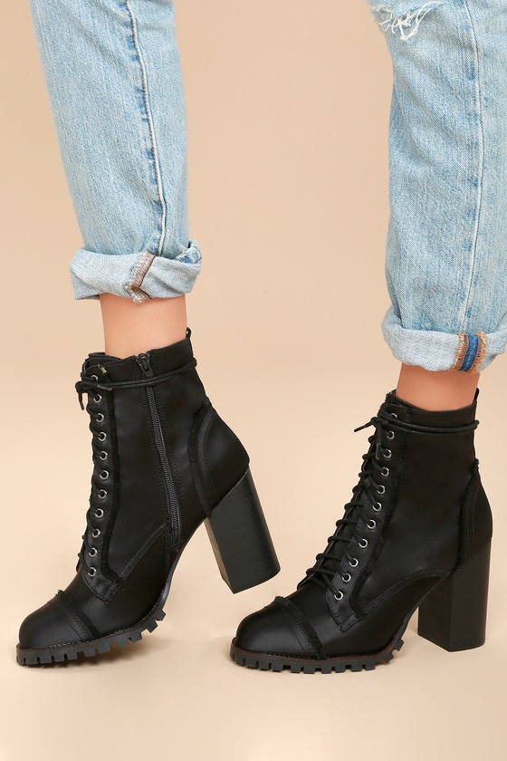 lace platform booties
