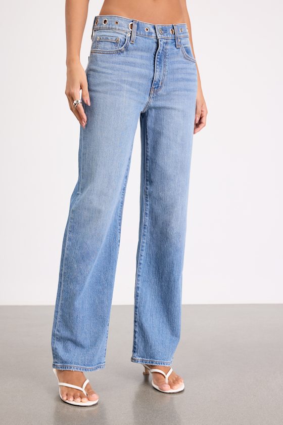 1999 Slouchy Medium Wash Grommet Jeans - thumbnail 3