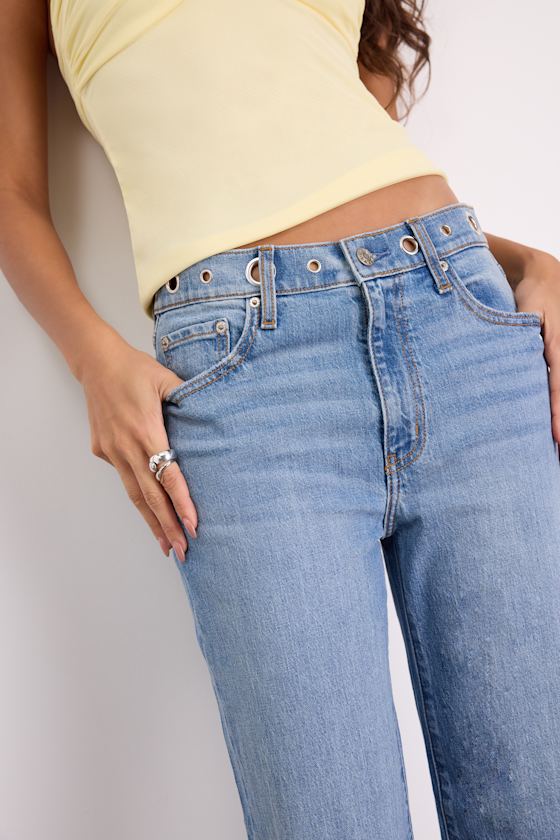 1999 Slouchy Medium Wash Grommet Jeans - thumbnail 4