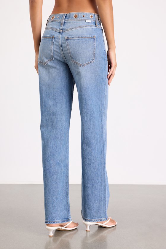 1999 Slouchy Medium Wash Grommet Jeans - thumbnail 5