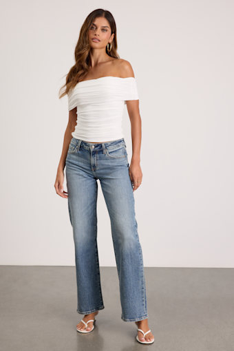 Keeper Medium Wash Low-Rise Straight Jeans 1