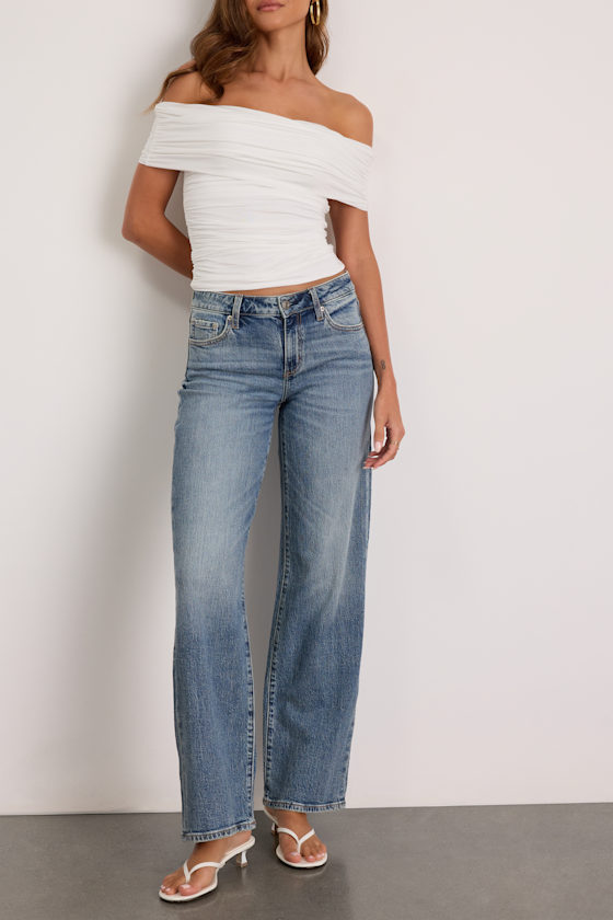 Keeper Medium Wash Low-Rise Straight Jeans 2