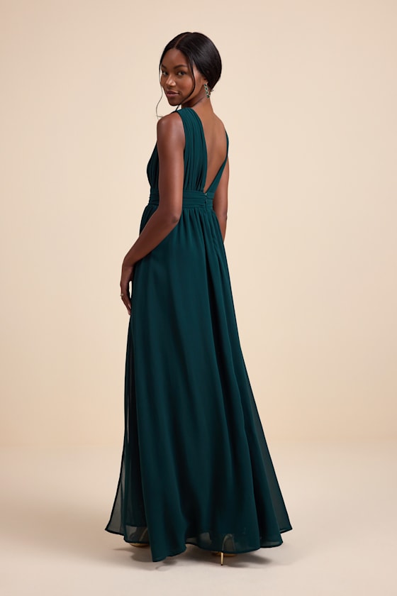 Emerald Dress - Maxi Dress - Sleeveless Dress - V-Neck Dress - Image 6