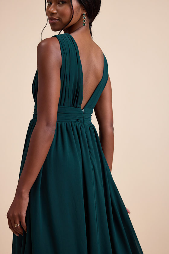 Emerald Dress - Maxi Dress - Sleeveless Dress - V-Neck Dress - Image 8