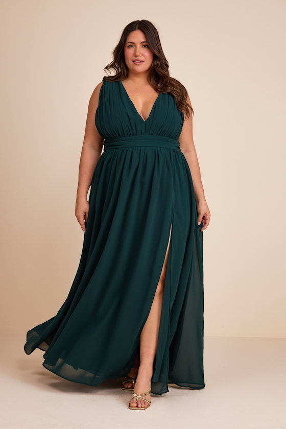 Emerald Dress - Maxi Dress - Sleeveless Dress - V-Neck Dress - Image 2