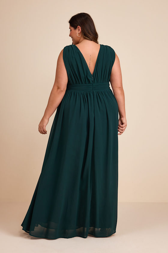 Emerald Dress - Maxi Dress - Sleeveless Dress - V-Neck Dress - Image 4
