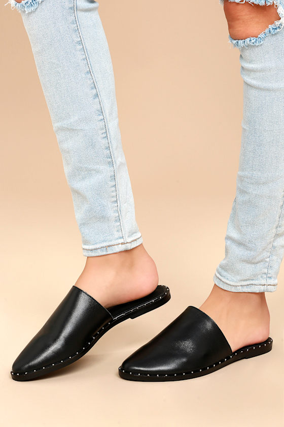 Studded black mules Clearance