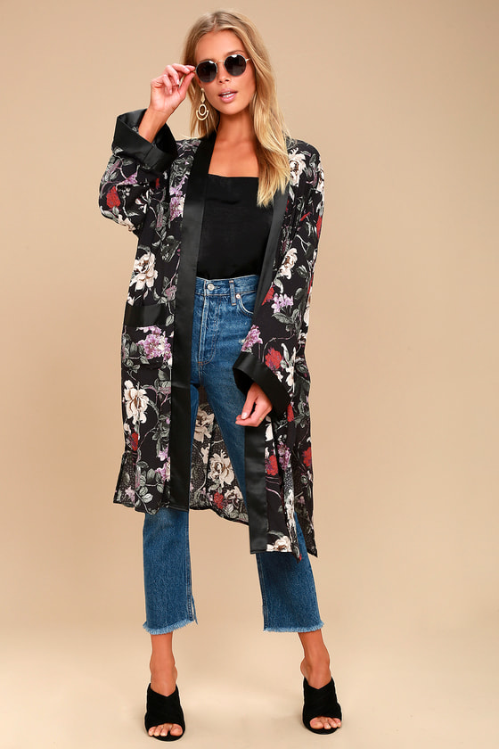 black midi kimono