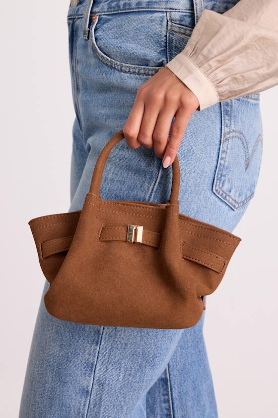 Raelyn Brown Suede Crossbody Mini Handbag 1