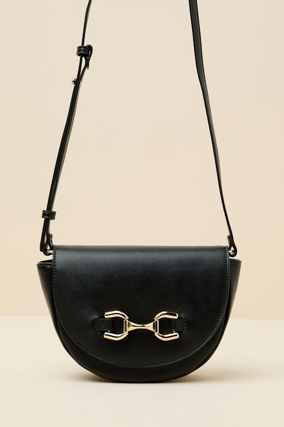 Cassia Black Horsebit Crossbody Bag - thumbnail 2