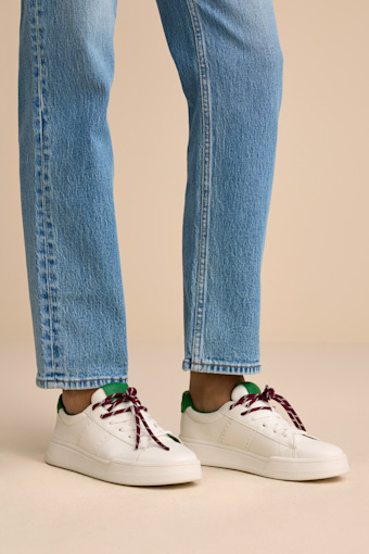 Marvin White and Green Lace-Up Sneakers 1