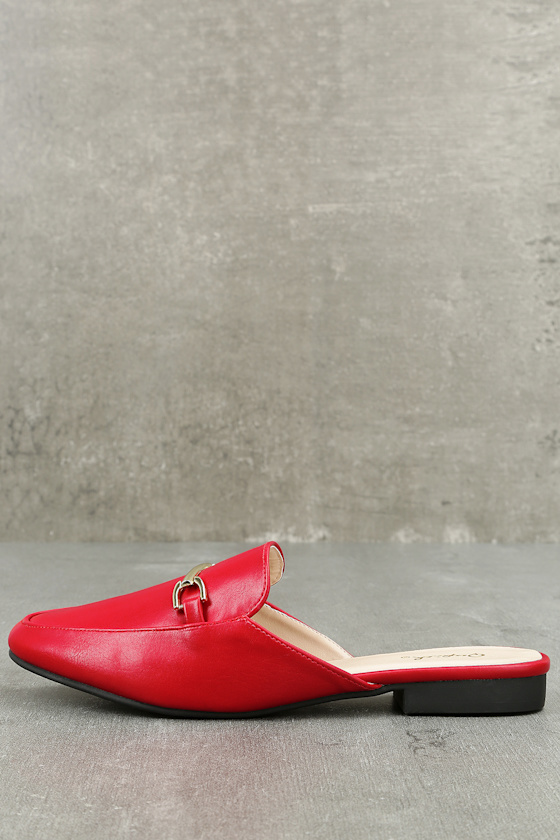 Pippin Red Loafer Slides 2