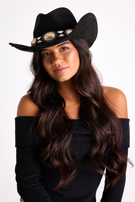 Tracey Black Concho Western Hat 1