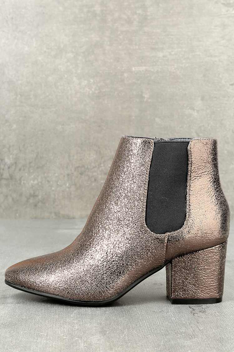 pewter metallic booties