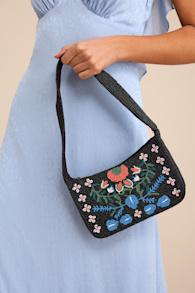 Raadha Black Multi Beaded Shoulder Bag 1