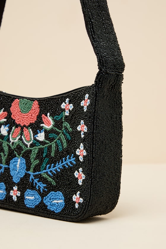 Raadha Black Multi Beaded Shoulder Bag - thumbnail 4