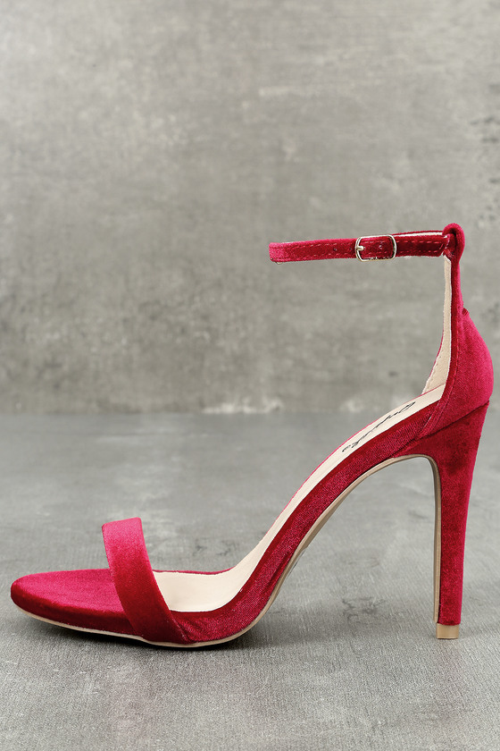 Red Ankle Strap Heels - Anklet Heels - High Heel Sandals - Lulus