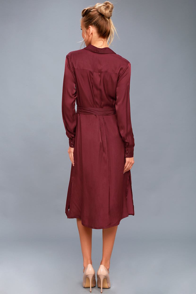 burgundy shirt dress Corduroy Cora Shirt Dress Brown