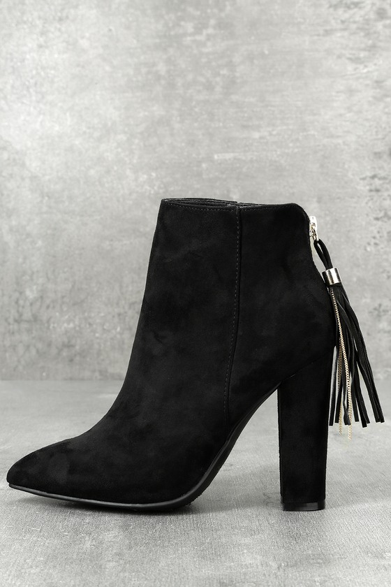 Chic Black Booties - Suede Booties 