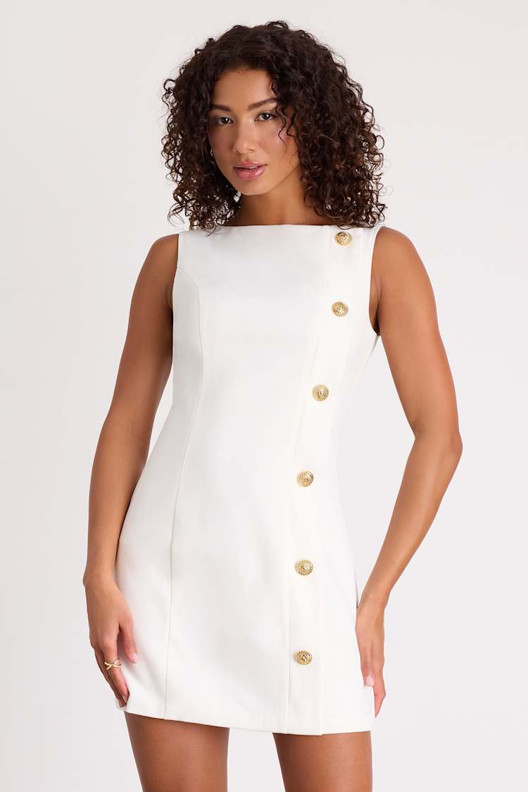 slim fit dress slacks Diannie Tweed Mini Dress main image 0