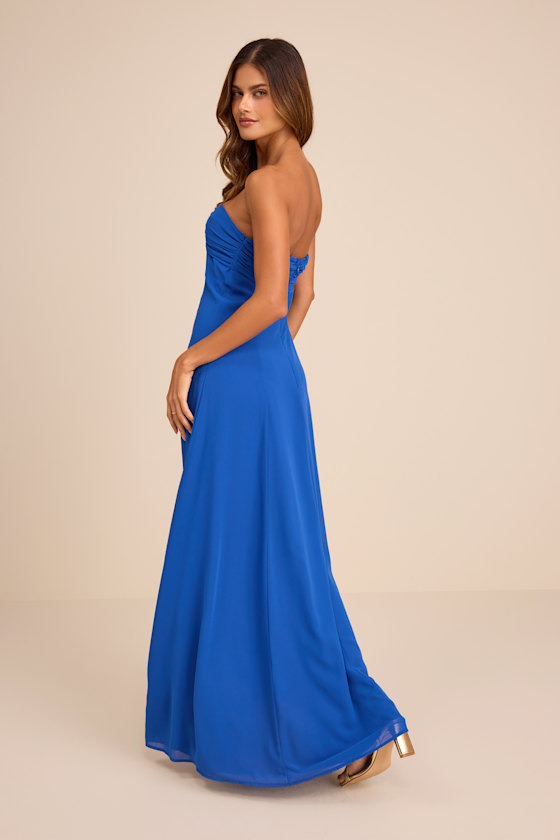 Kamalia Royal Blue Strapless Maxi Dress - thumbnail 5