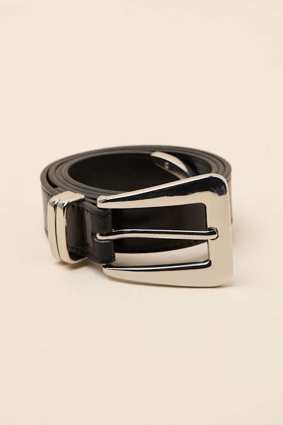 Carmen Black Square Buckle Belt 1