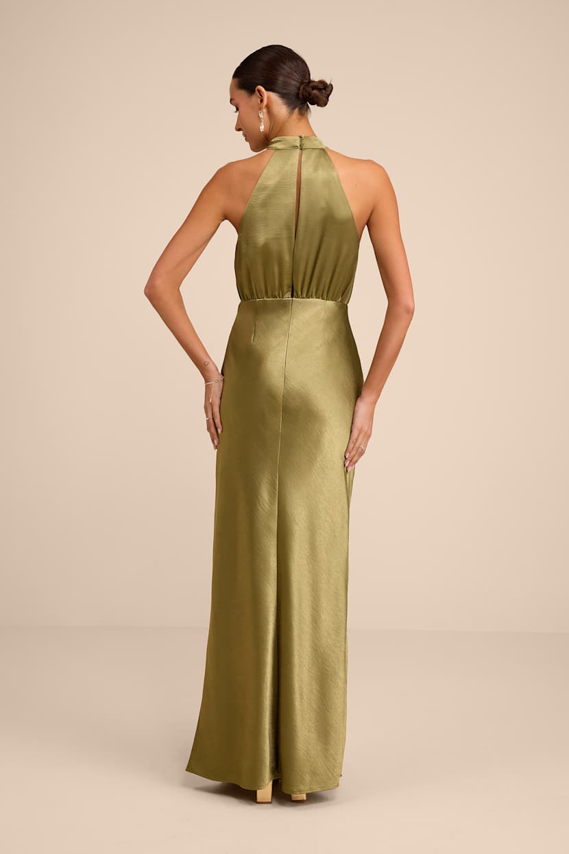 fervente green satin sleeveless long dress reviews Stretch Charmeuse Satin Spaghetti Straps Green A-line Evening Dress With Slit