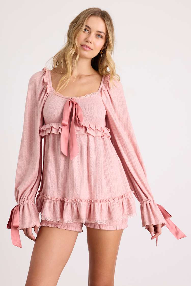 strapless open back dress Linda Pj Set in Light Pink Gingham Pink Gingham / XXL main image 0