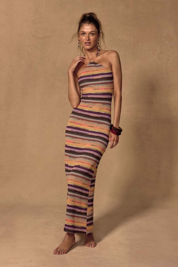 butter yellow dress halter neck ADELA BUTTER YELLOW MAXI DRESS | CULT MIA main image 0