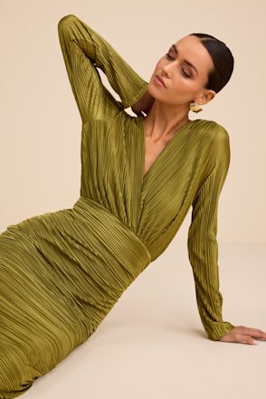 women's olive green fall dress Feeling It Sweater Olive Green Dress Shop the Mint