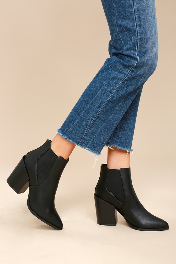 Chic Black Booties - Pointed Toe Ankle Booties - Ankle Boots - Lulus