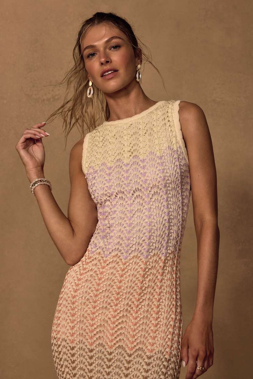 knee length dresses for ladies Sage Lace Crochet Maxi Open Back Backless Dress