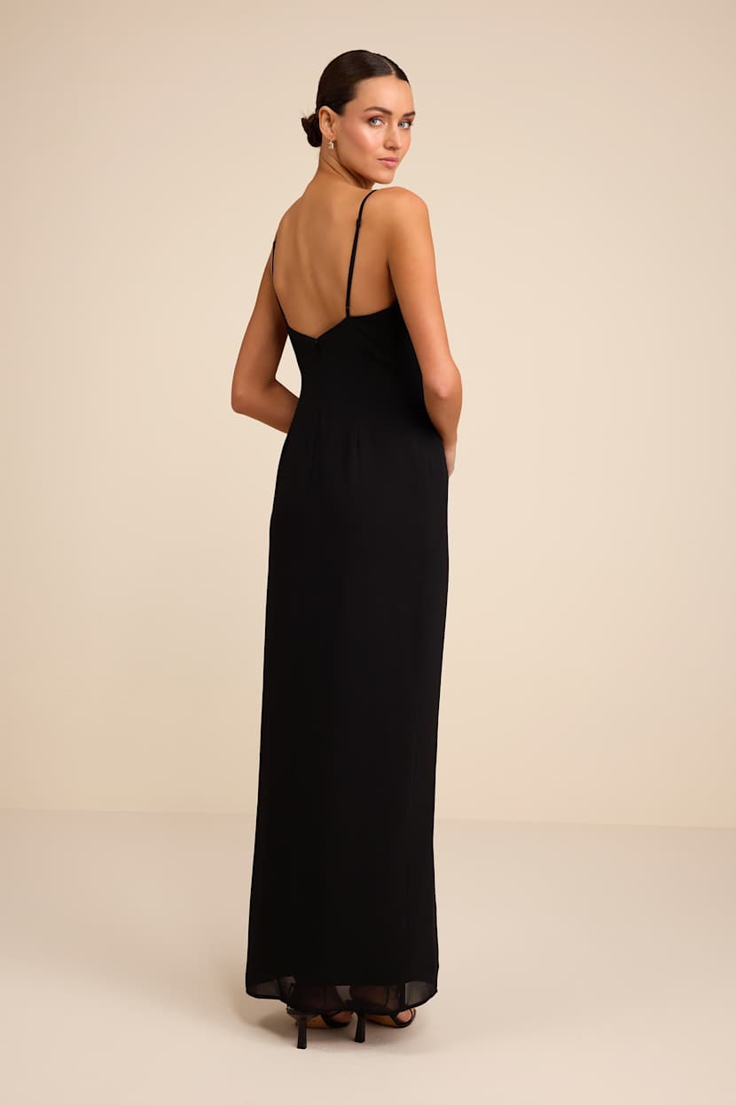 Lulus | Black Floral Embroidered Column Maxi Dress | Womens | Medium (Available in XS, S) | 100% Polyester Lulus | Black Floral Embroidered Column Maxi Dress | Womens | Medium (Available in XS, S) | 100% Polyester