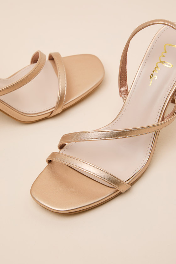Leigh Champagne Gold Strappy High Heel Sandals - thumbnail 6