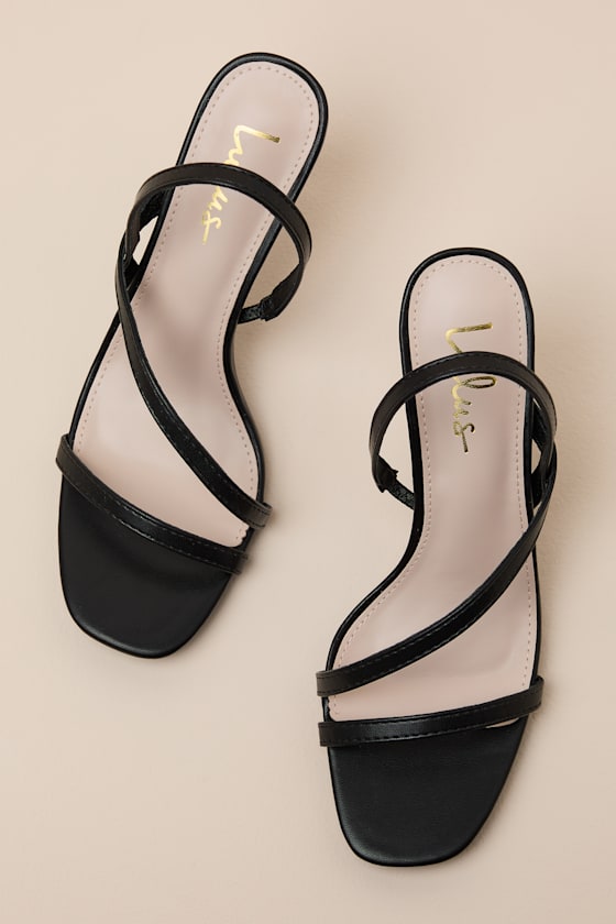 Leigh Black Strappy High Heel Sandals - thumbnail 5