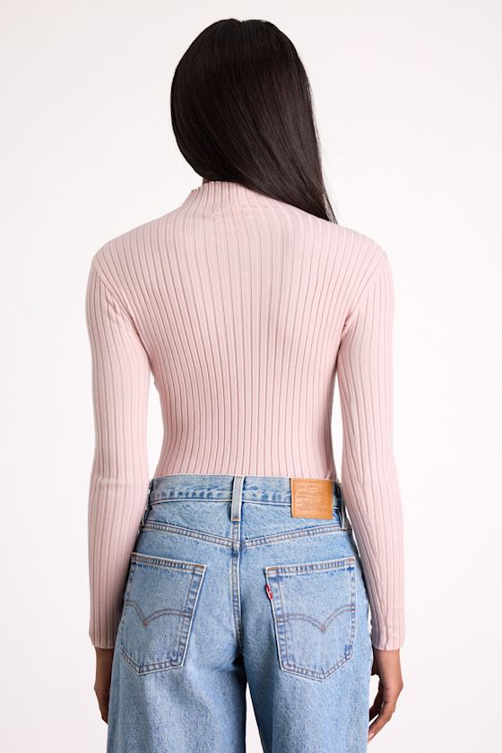 Crawford Blush Long Sleeve Mock Neck Bodysuit 2