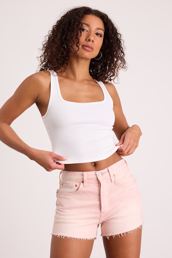Levi's Light Pink 501 Original High Rise Cutoff Denim Shorts Size 30