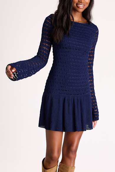 Blue Long Sleeve Dresses for Women - Lulus Blue Long Sleeve Dresses for Women - Lulus