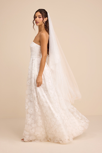 Elysande White Embroidered Beaded Strapless Maxi Dress 1