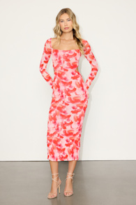 LUS129667: RED/PINK FLORAL 1