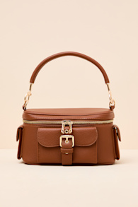 Cadia Brown Vegan Leather Crossbody Bag 1