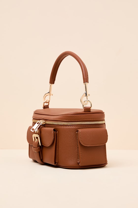 Cadia Brown Vegan Leather Crossbody Bag 2