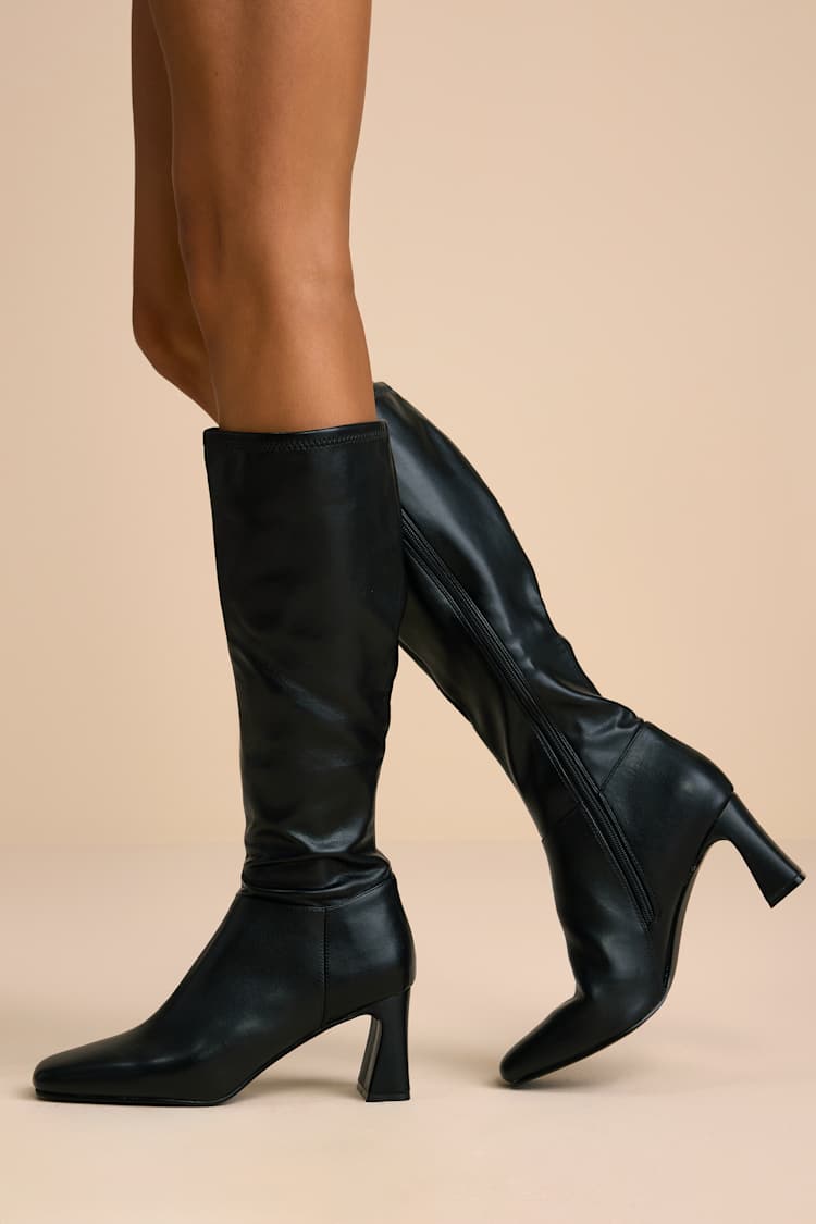 womens wide calf black dress boots Mirla Extra Wide Calf Boots in Black | Size 7.5P