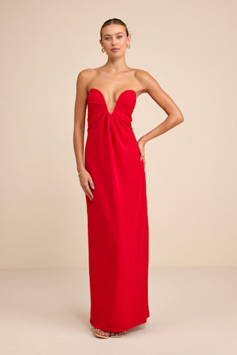 Thula Red Cutout U-Bar Column Maxi Dress 1