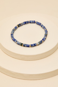 Calysta Dark Blue and Gold Beaded Bracelet 1