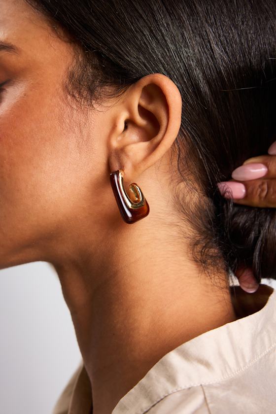 Barret Gold Tortoiseshell Hoop Three-Piece Earring Set 1