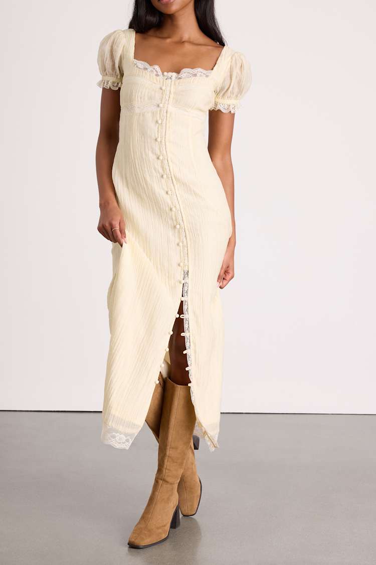 cream lace high low dress Cream Tiered Lace Sleeveless Maxi Dress